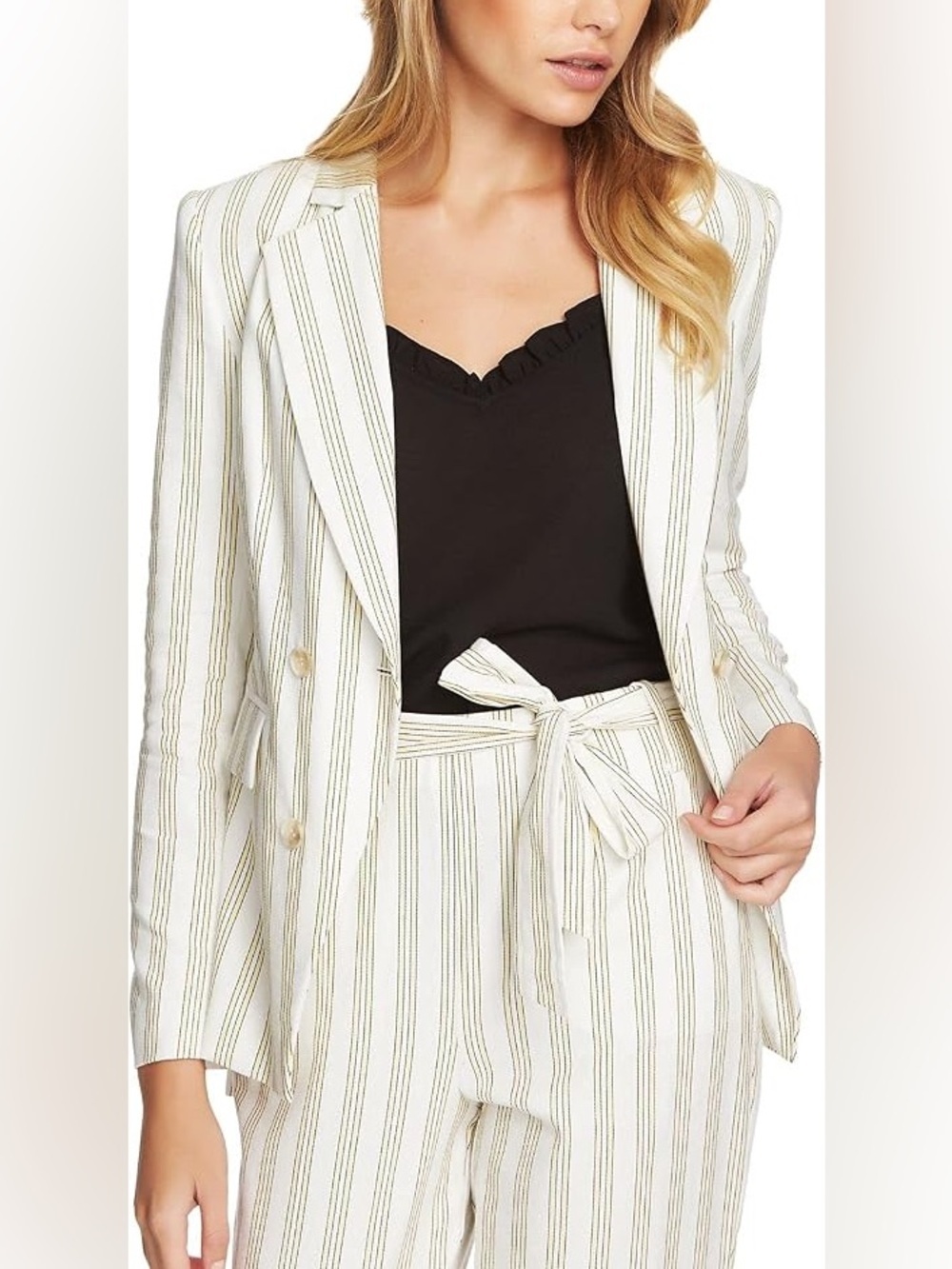 NWT 1. State Cotton Blazer in Lemon Merengue Stripe Size 8